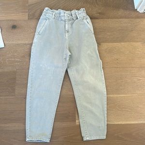 Light green cargo stretch Zara pants